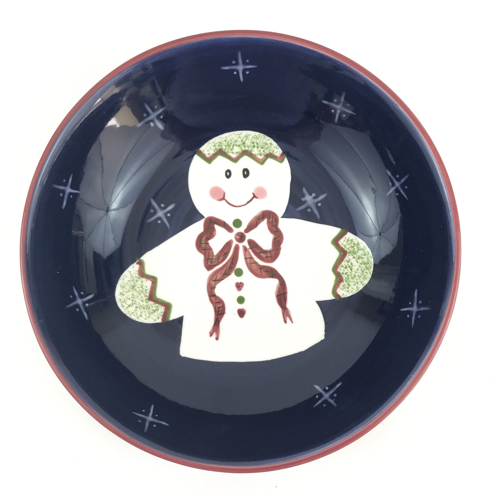 Christmas Cookie Dish Bowl - Christmas Twilight Collection Gingerbread Man - 8"