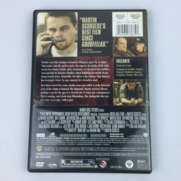 The Departed (DVD, 2006, Full Screen) Leonardo DiCaprio, Matt Damon, Jack Nicholson