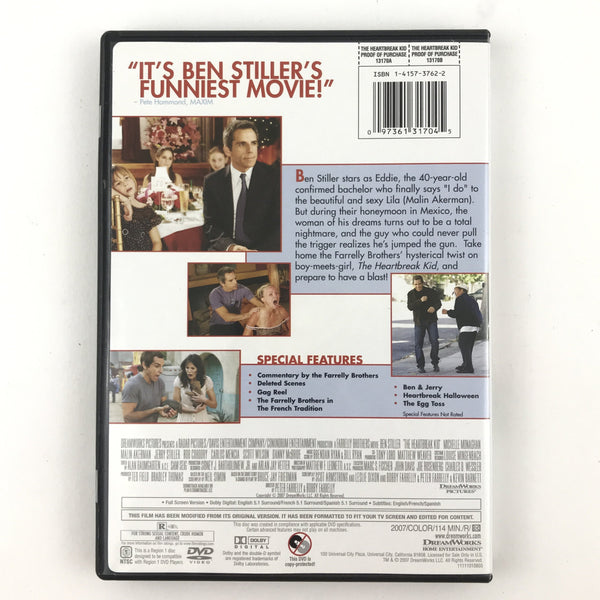 The Heartbreak Kid (DVD, Fullscreen) Ben Stiller