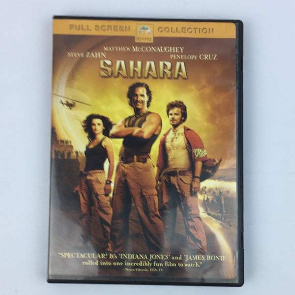 Sahara (DVD, 2005, Full Screen) Matthew McConaughey, Steve Zahn, Penelope Cruz