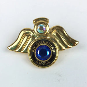 Guardian Angel Lapel Pin - 2 Swarovski Crystals - Blue