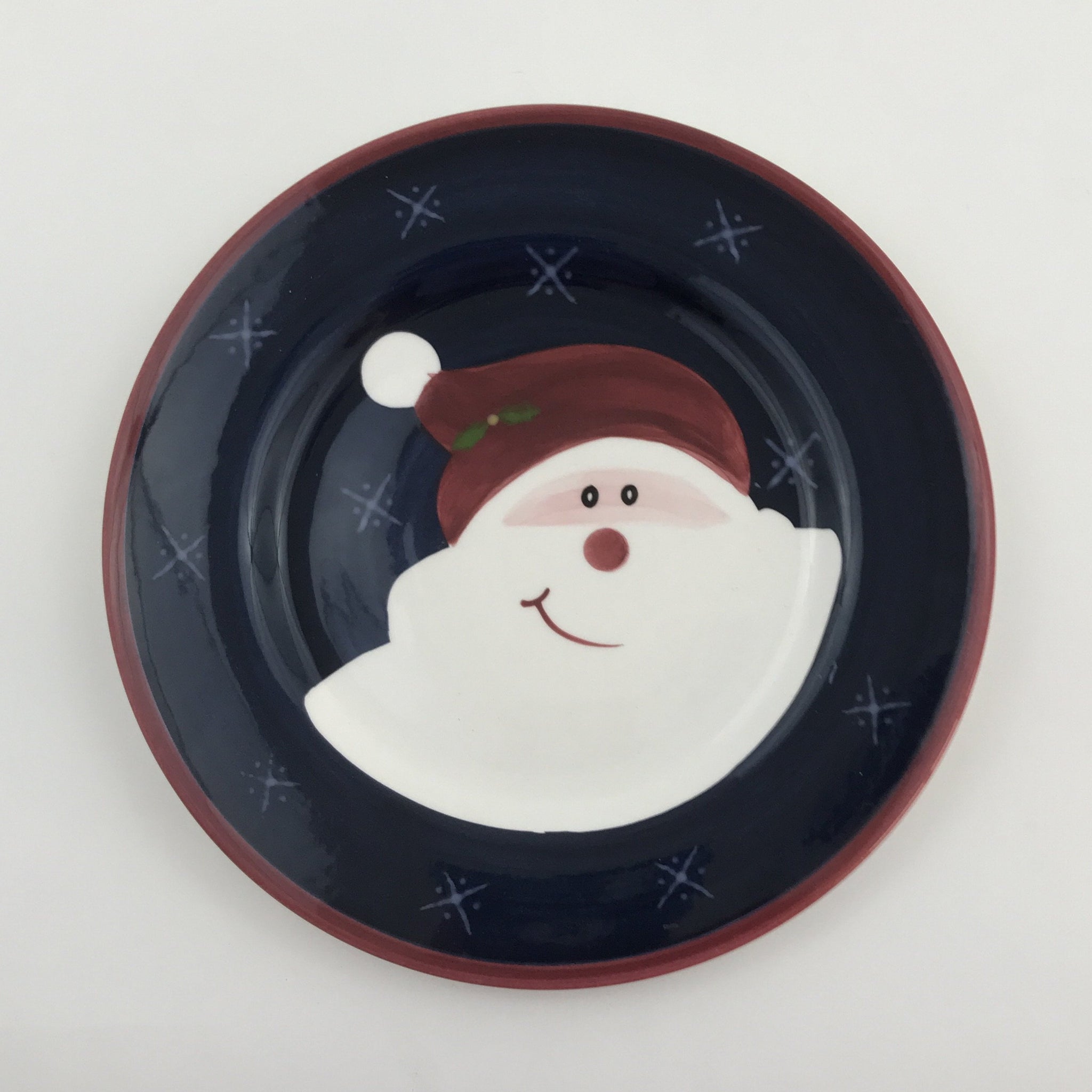 Christmas Cookie Plate - Christmas Twilight Collection Santa - 8"