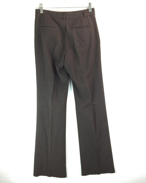 Old Navy Womens Essential Stretch Dress Pants - Size 2 - Brown Striped - NO HEM