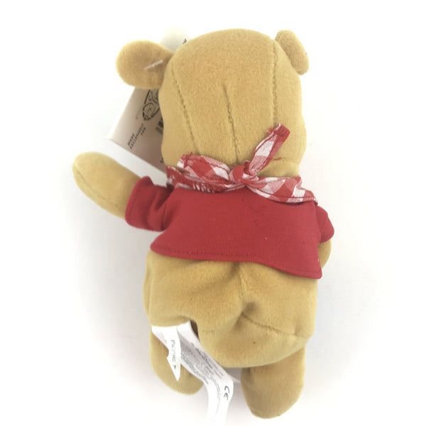Disney Store Winnie the Pooh - 8” Picnic Pooh - Bean Bag Plush - NEW