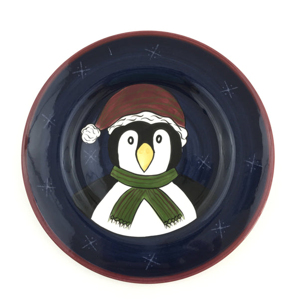 Christmas Cookie Plate - Christmas Twilight Collection Penguin - 8"