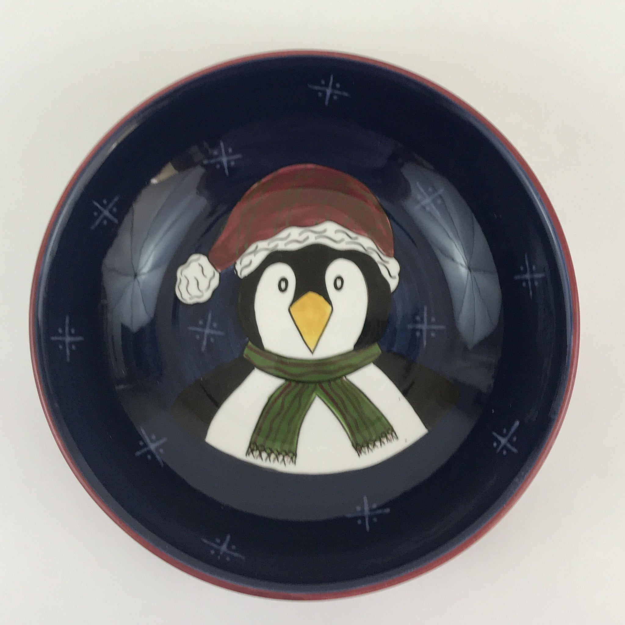 Christmas Cookie Dish Bowl - Christmas Twilight Collection Penguin - 8"
