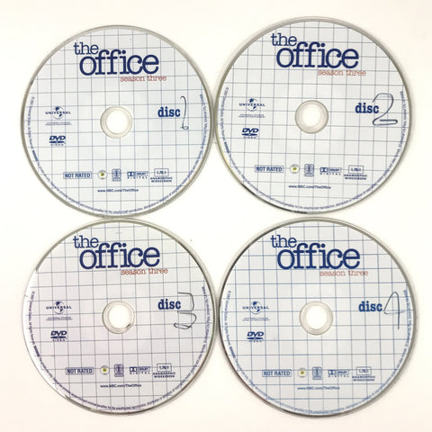 The Office - Complete Third Season (DVD, 4-Disc Set) Steven Carell DISCS ONLY